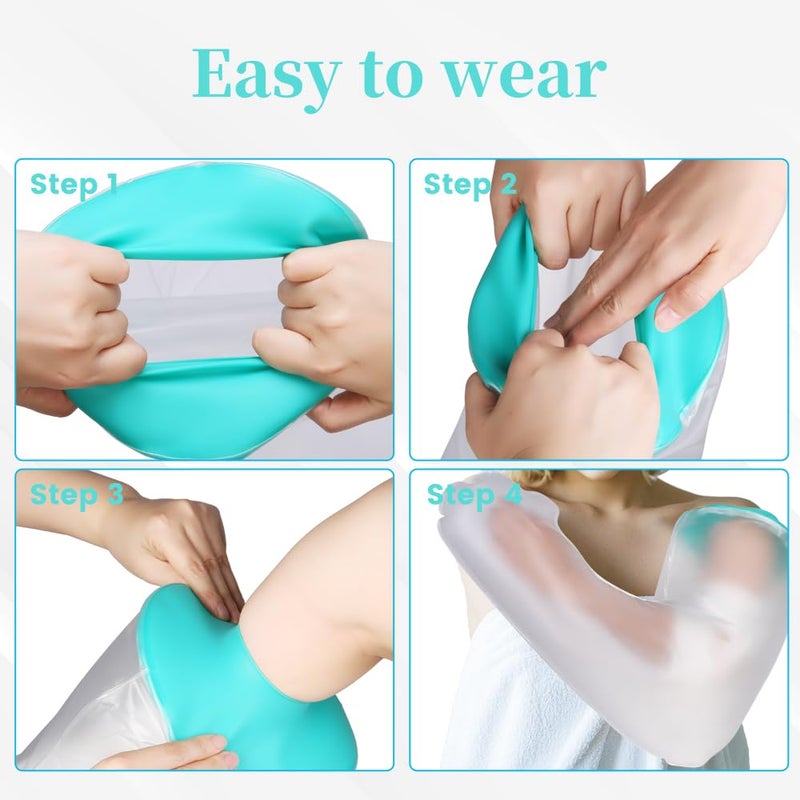 mosago Waterproof Cast Covers for Shower Arm Adult, Sleeve Protector Bag After Surgery/Wound/Fracture/Bandage/Broken Hand, Water Proof Plastic Sleeves to Cover Arms /Toddler Showering in Bath Finger Large - Image 5